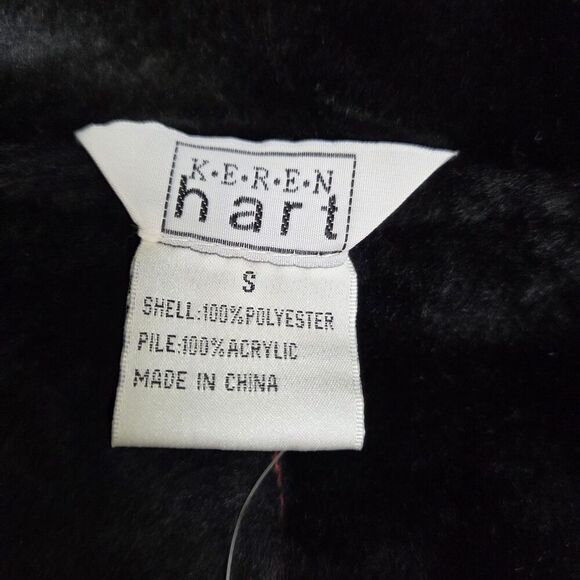 Keren Hart Microsuede Jacket Red Patchwork Women's S Soft Black Faux Fur Lining - Picture 11 of 15